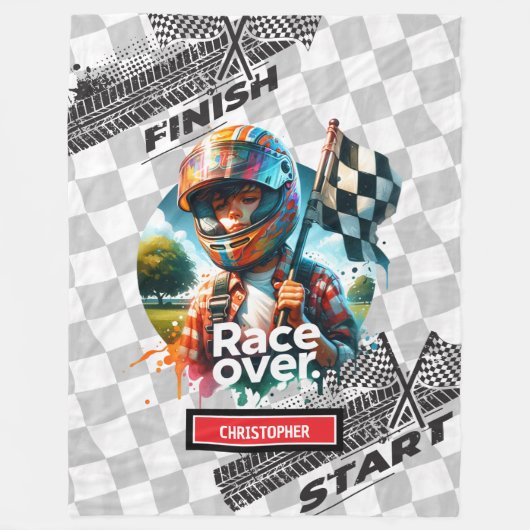 Couverture Polaire Cute Racing Blanket Formule 1 Garçon Anniversaire (Devant)