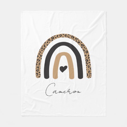 Couverture Polaire Cute Rainbow Leopard Motif (Devant)