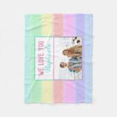 Couverture Polaire Cute Rainbow Stripes Photo personnalisée et nom (Devant)