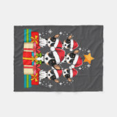 Couverture Polaire Cute Rat Terrier Le Dog Christmas Tree Xmas Hat Lo (Devant (Horizontal))