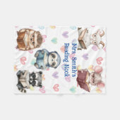 Couverture Polaire Cute "Reading Nook" d'aquarelle animaux personnali (Devant (Horizontal))