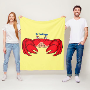 Couverture Polaire Cute red crab cartoon