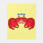 Couverture Polaire Cute red crab cartoon (Devant)