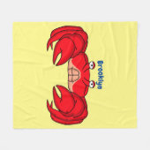 Couverture Polaire Cute red crab cartoon (Devant (Horizontal))