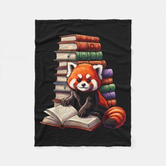 Couverture Polaire Cute Red Panda Reading Book Animal Bookworm  (Devant)