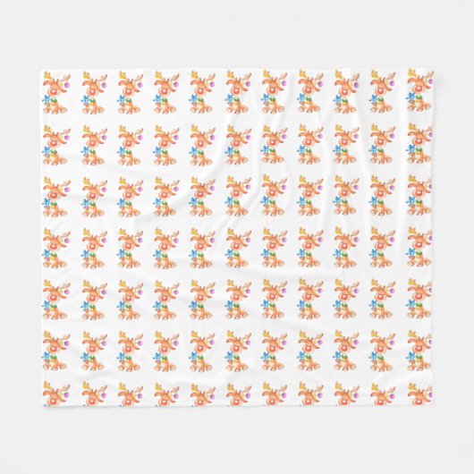 Couverture Polaire Cute Reindeer (Devant (Horizontal))