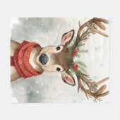 Couverture Polaire Cute Reindeer Christmas Blanket For Warm Winter (Devant (Horizontal))