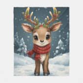 Couverture Polaire Cute reindeer christmas warm winter snuggles (Devant)
