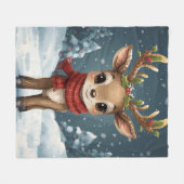 Couverture Polaire Cute reindeer christmas warm winter snuggles (Devant (Horizontal))