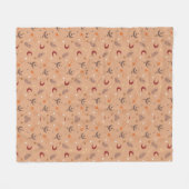 Couverture Polaire Cute Retro Brown Boho Motif Whimsical (Devant (Horizontal))