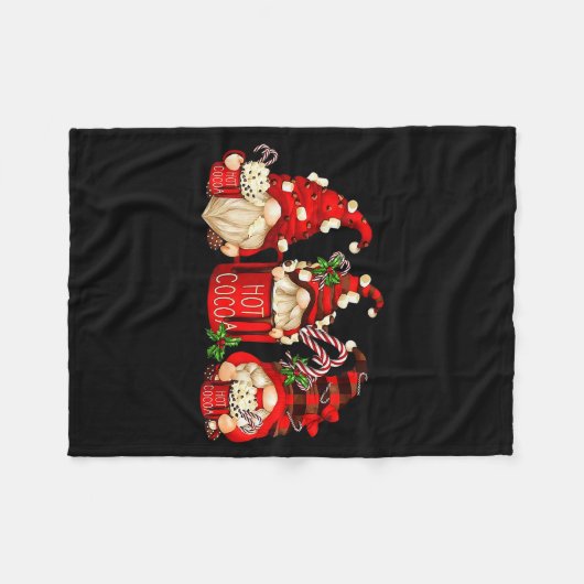 Couverture Polaire Cute Retro Chocolate Hot Cocoa Mug Funny Gnomes Ch (Devant (Horizontal))