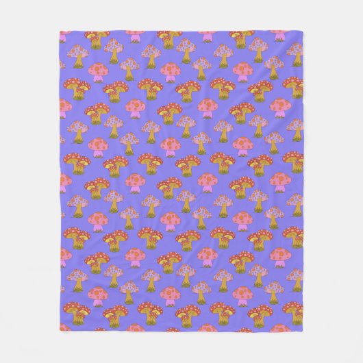 Couverture Polaire Cute Retro Hippie Champagne Motif en violet  (Devant)