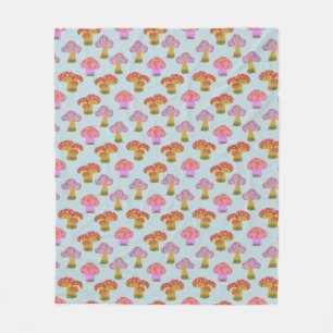 Couverture Polaire Cute Retro Hippie Motif champêtre dans Pastel Blu