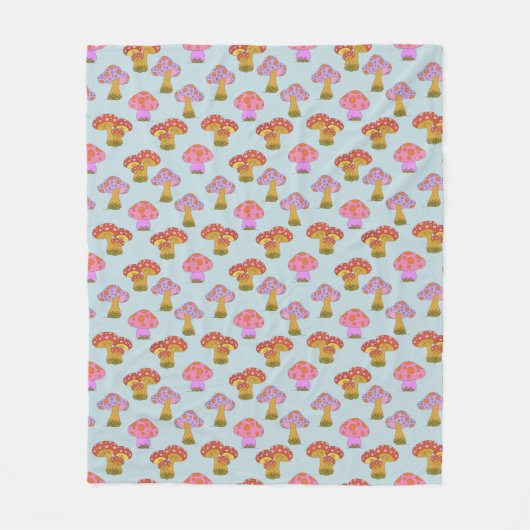 Couverture Polaire Cute Retro Hippie Motif champêtre dans Pastel Blue (Devant)