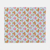 Couverture Polaire Cute Retro Hippie Motif champêtre dans Pastel Blue (Devant (Horizontal))
