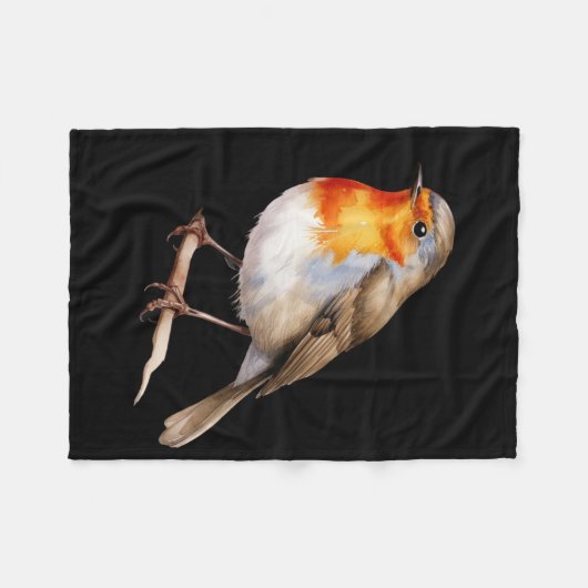 Couverture Polaire Cute Robin (Devant (Horizontal))