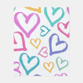 Couverture Polaire Cute Romantic Pastel Hearts (Devant)