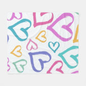 Couverture Polaire Cute Romantic Pastel Hearts (Devant (Horizontal))