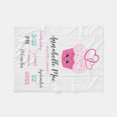 Couverture Polaire Cute rose Cupcake Kawaii statistiques de naissance (Devant (Horizontal))