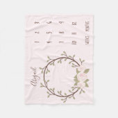 Couverture Polaire Cute rose Floral Wreath Baby Milestone (Devant)