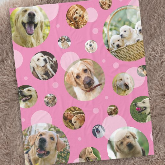 Couverture Polaire Cute rose Multi Photo Famille Pet