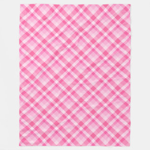 Couverture Polaire Cute Rosy Pink Plaid Motif large polaire