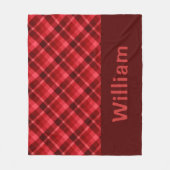 Couverture Polaire Cute Ruby Rouge Pâté Monogramme Moyenne Toison Bla (Devant)