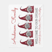 Couverture Polaire Cute Rustique Plaid Personnalisé Noël Gnome Elf (Devant)