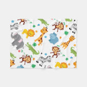 Couverture Polaire Cute Safari Animaux Nursery Motif (Devant (Horizontal))