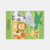 Couverture Polaire Cute Safari Jungle Lion Zebra Tigre Giraffe Animal (Devant (Horizontal))