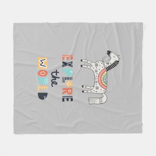 Couverture Polaire Cute Scandia Horse Explorez le monde (Devant (Horizontal))