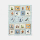 Couverture Polaire Cute Sea Life Patches Monogram Initial  (Devant)