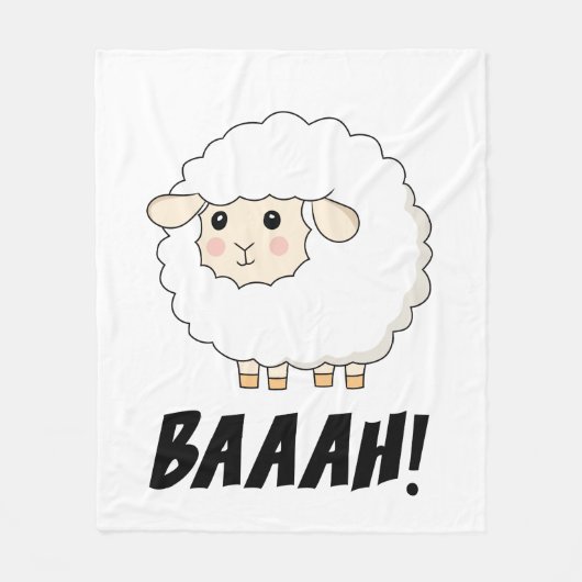 Couverture Polaire Cute Sheep Baaah (Devant)