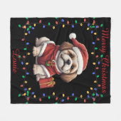 Couverture Polaire Cute Shih Tzu Fleece Blanche (Devant (Horizontal))