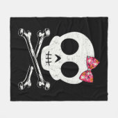 Couverture Polaire Cute Skull And Crossbones Pink Bow Tie Halloween S (Devant (Horizontal))