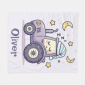 Couverture Polaire Cute Sleeping Tractor (Devant (Horizontal))