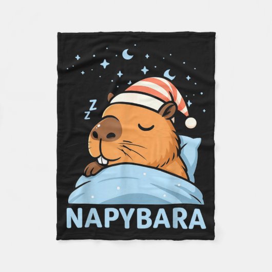 Couverture Polaire Cute Sleepy Capybara Funny Napybara Pajamas (Devant)
