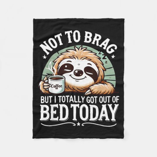 Couverture Polaire Cute Sloth Coffee Funny Quote Caffeine Lover Gift  (Devant)