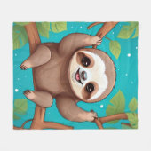 Couverture Polaire Cute sloth in a tree illustration (Devant (Horizontal))