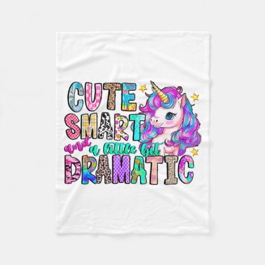 Couverture Polaire Cute Smart And A Little Bit Dramatic Funny Unicorn (Devant)