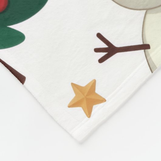Couverture Polaire Cute Snowman & Candy Cane Christmas Throw Blanket  (Coin)