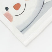 Couverture Polaire Cute Snowman & Snowflake Motif Blanche (Coin)