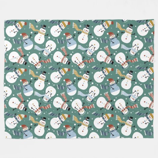 Couverture Polaire Cute Snowmen (Devant (Horizontal))