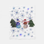 Couverture Polaire Cute Snowmen (Devant)