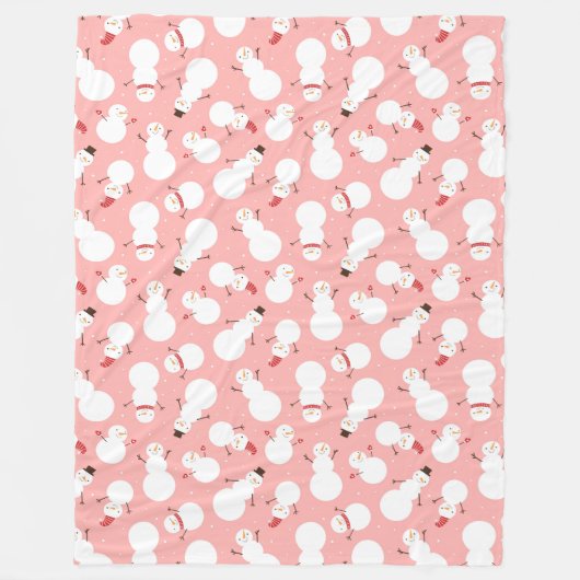 Couverture Polaire Cute Snowmen Blanche polaire (Devant)