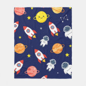 Couverture Polaire Cute Space Explorer Kids Pattern (Devant)