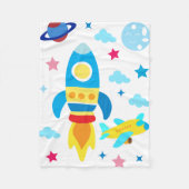 Couverture Polaire Cute Spacecraft Rocket Ships Pattern (Devant)