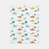 Couverture Polaire Cute Submarine Nautical Deep Sea Fish Pattern (Devant)
