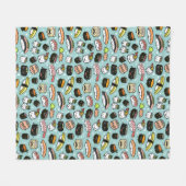 Couverture Polaire Cute Sushi Modelé| Personnage de Kawaii Sushi (Devant (Horizontal))