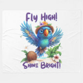 Couverture Polaire Cute Tropical Bird Fleece Blanket (Devant (Horizontal))